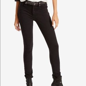 Levis 721 High Rise Black Skinny Jeans